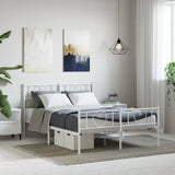 Metal Bed Frame without Mattress with Footboard White 140x200cm 355531