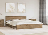 Bed Frame Artisian Oak 160 x 200 cm Solid Pine Wood 3410581