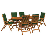 7-Piece Garden Dining Set Natural Solid Acacia Wood 3434493