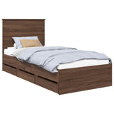Bed Frame with Drawer Brown Oak 90 x 200 cm Engineer Wood 3411158