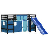 Kids' Loft Bed with Curtains without Mattress Blue 80x200 cm 3207016