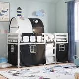 Bunk Bed without Mattress White&Black 90x200 cm Solid Wood Pine 3284021