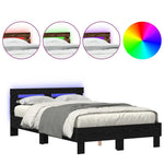 Bed Frame with Headboard Black oak 120 x 200 cm Engineered wood 3333950