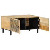 ZNTS Coffee Table 80x50x40 cm Solid Wood Mango 358217