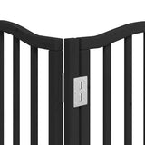 Dog Gate with Door Foldable 12 Panels Black 600 cm Poplar Wood 3155601