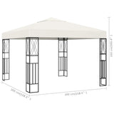 Gazebo 3x3 m Cream Fabric 48005