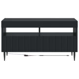 LED TV Cabinet Black Engineered Wood 896556