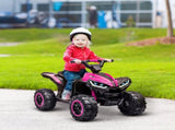 12V Ride-On Quad Bike w/ Music, Horn, for Ages 3-5 Years - Pink T3398P348326