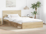 Bed Frame with Headboard Sonoma 100 x 200 cm Solid Pine Wood 3410638