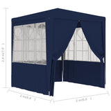 ZNTS Professional Party Tent with Side Walls 2x2 m Blue 90 g/m² 48517