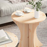 Coffee Table 2 pcs Natural Solid pine wood 873565
