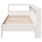 Bookcase Bed without Mattress White 75x190 cm Solid Wood Pine 3324446