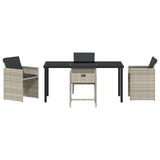 Garden Dining Set 5 pcs Light Grey Poly Rattan 3380707
