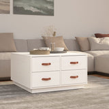 Coffee Table White 80x80x45 cm Solid Wood Pine 821518