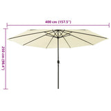 Garden Parasol with LED Lights 400 cm Sand 312530