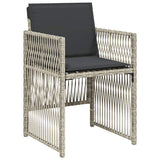13 Piece Garden Dining Set with Cushions Light Grey Poly Rattan 3210947