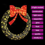 Wreath with 150 LEDs Warm white 121 x 121 x 10 cm Rattan 42019141