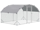 Walk In Chicken Run Galvanised Chicken Coop Hen Poultry House Cage Pet Playpen Garden with T3398P350078