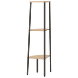 3-Tier Corner Shelf Light Brown and Black 45.5x31.5x120 cm 336388
