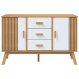 Sideboard OLDEN White and Brown 114x43x73.5cm Solid Wood Pine 358599