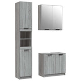 3 Piece Bathroom Cabinet Set Grey Sonoma Engineered Wood 3115882