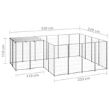 Dog Kennel Silver 6.05 m Steel 3082208