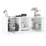 TV Cabinet with Glass Doors White 102x37x42 cm 836406