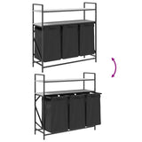 Laundry Basket 3 Compartments with Shelves Grey Sonoma 859083