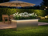 Garden Planter with LED Silver 30 x 60 x 30 cm Stainless Steel 8008092