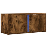 TV Wall Cabinet with LED Lights Smoked Oak 80x31x35 cm 852261
