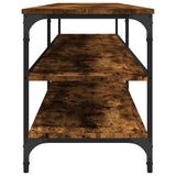 TV Cabinet Smoked Oak 200x30x50 cm Engineered Wood and Metal 826761