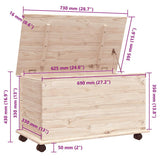Storage Chest with Wheels ALTA 73x39.5x43 cm Solid Wood Pine 353927