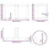 Coffee Table Legs T-Shaped 2 pcs Anthracite 40x25x cm Steel 4013006