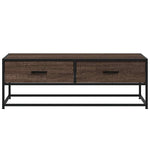 ZNTS Coffee Table Brown Oak 100x50x35 cm Engineered Wood and Metal 848783