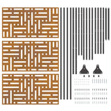 Privacy Screen Grey 100 x 50 x 180 cm Weathering Steel 868555