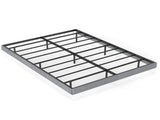 160cm200cm Grey Floating King Bed Frame with LED Lights, Metal Platform Bed with Underbed Storage, T6135P516185