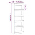 Book Cabinet/Room Divider Sonoma Oak 60x30x166 cm Engineered Wood 811676