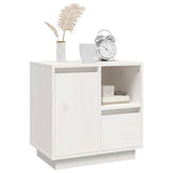 ZNTS Bedside Cabinet White 50x34x50 cm Solid Wood Pine 814481