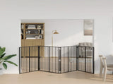 Dog Gate 4 pcs Black 100 x 100 cm Galvanised Steel 891990