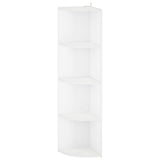 Corner Shelf 4-Tier 41.5 x 41.5 x 143 cm Engineered Wood White 8016334