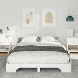 Bed Frame White 140 x 210 cm Solid Pine Wood 872900