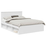 Bed Frame with Headboard White 150 x 200 cm Engineered wood 3407859
