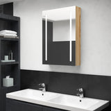 LED Bathroom Mirror Cabinet Oak 50x13x70 cm 326499
