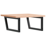 Basin Shelf Wall Mounted Steel and Solid Wood Beech 3302503