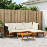 5 pcs Solid Acacia Wood & Rope Natural 3407707