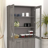 Top for Highboard HAMAR Light Grey 85x35x100cm Solid Wood Pine 340507