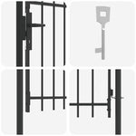 Fence Gate Grey 100 x 120 cm Powder coated steel 42008880