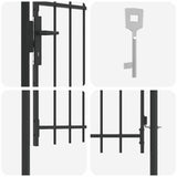 Fence Gate Grey 100 x 120 cm Powder coated steel 42008880