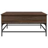 ZNTS Coffee Table Brown Oak 95x95x45 cm Engineered Wood and Metal 3217068