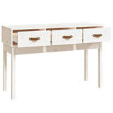 Console Table White 114x40x75 cm Solid Wood Pine 821755